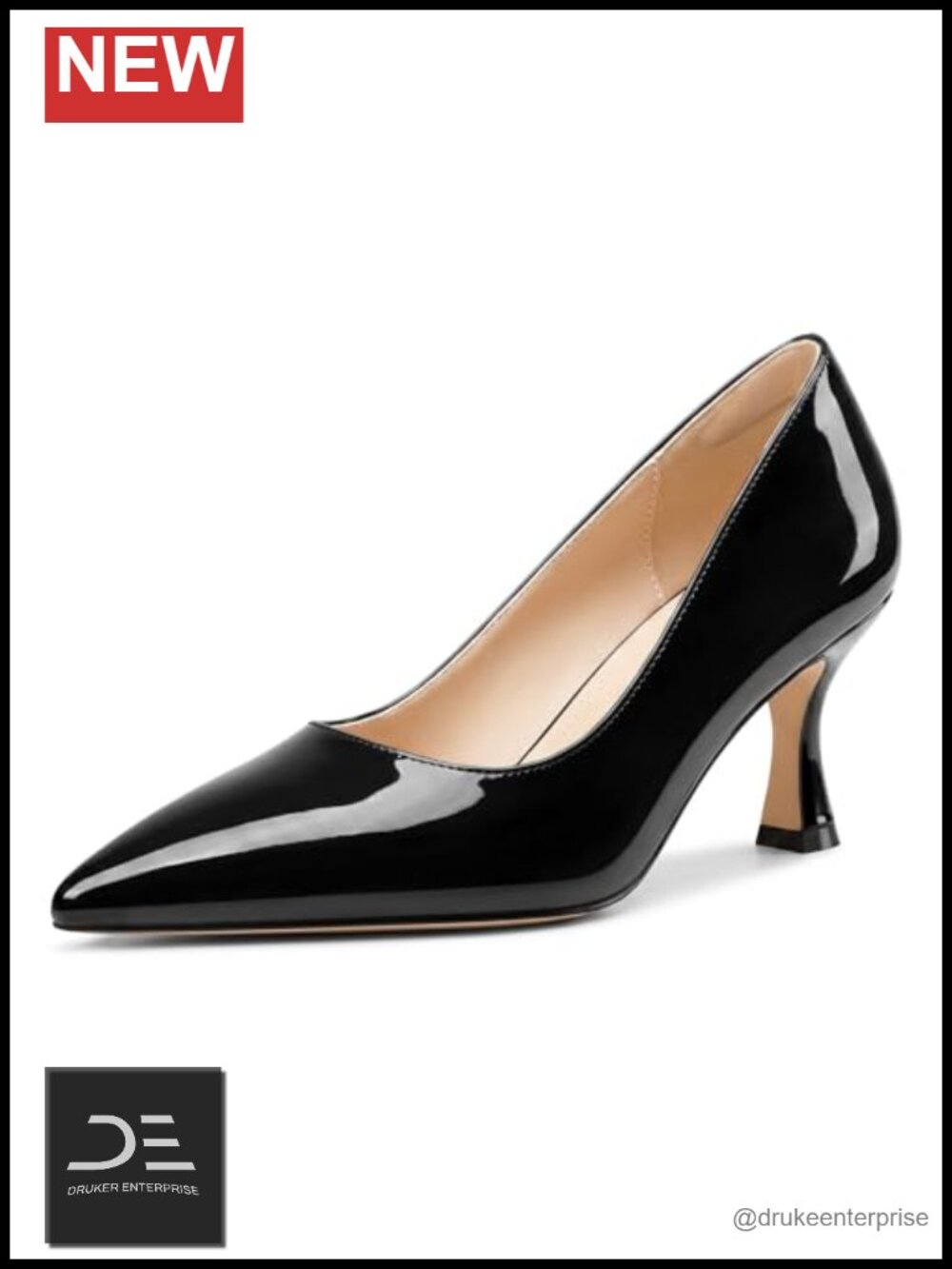 Women's Pointed Toe Kitten Heels Faux Leather Slip-On Comfort Pumps Office